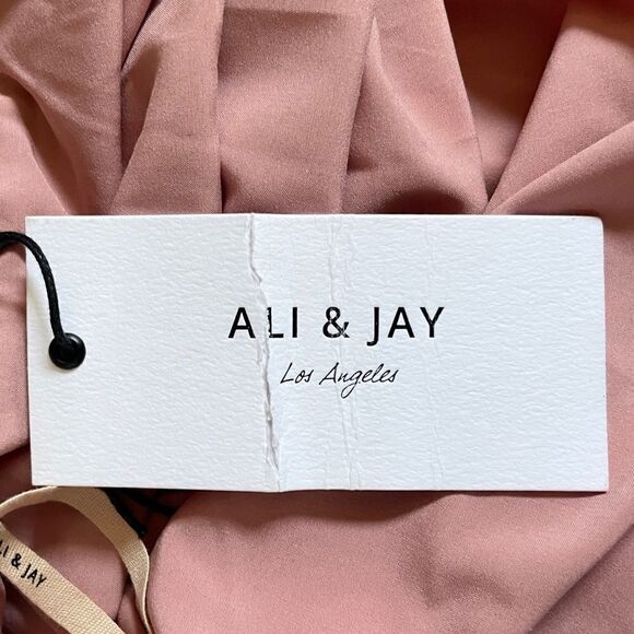 Ali & Jay Baby Love Velvet Wrap Dress XS Pink Mauve Surplice Tie Waist NWT - Picture 7 of 10